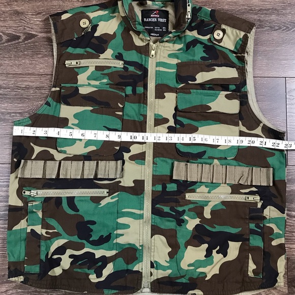 Rothco Ranger Vest Men’s Outdoor Full Zip Packable Tactical Camo Hooded Vest (M) - Picture 6 of 8